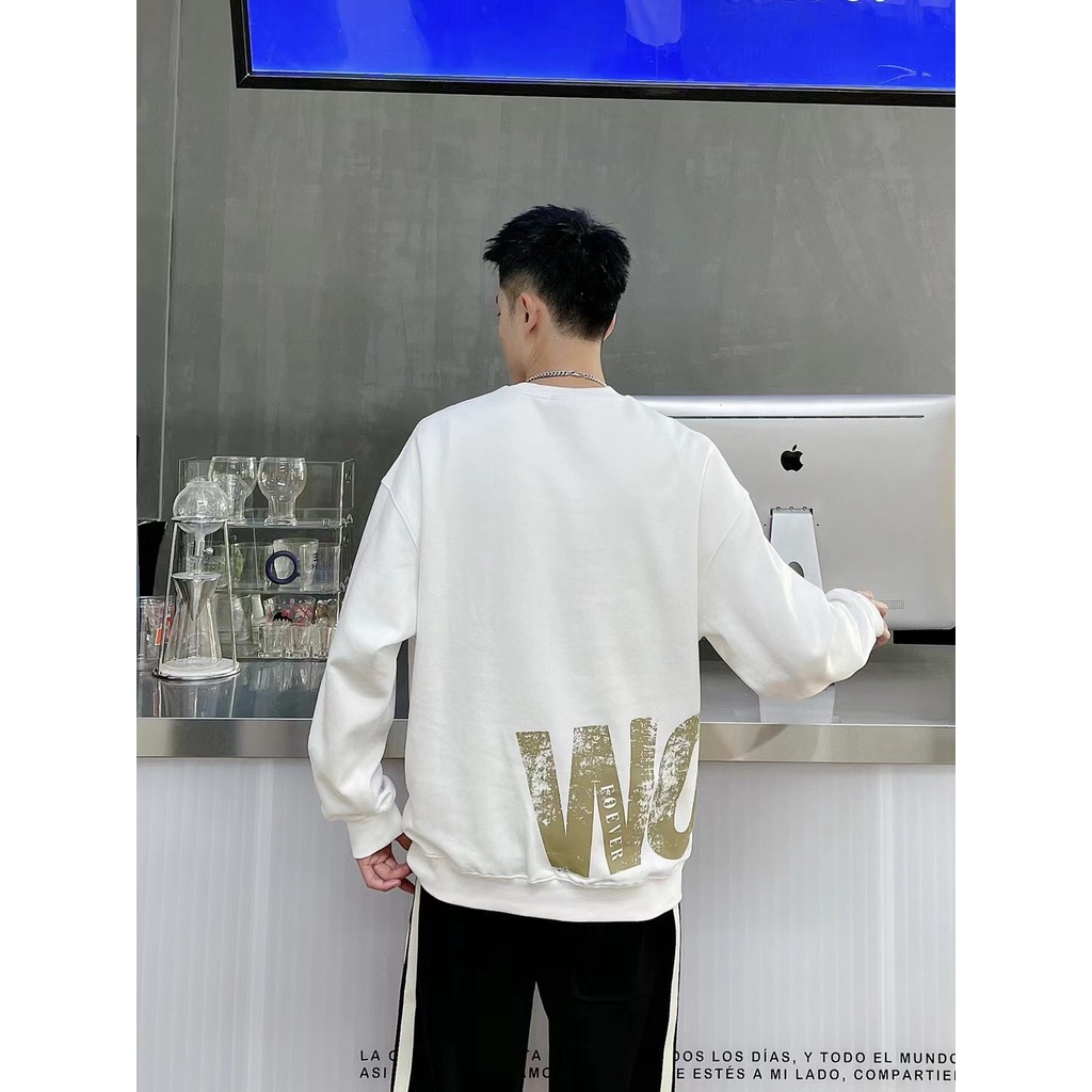 Áo Sweater WORK Tay Dài Cổ Tròn Dáng Rộng Phong Cách Hàn Quốc, Áo nỉ Unisex dễ phối đồ cho nam nữ.