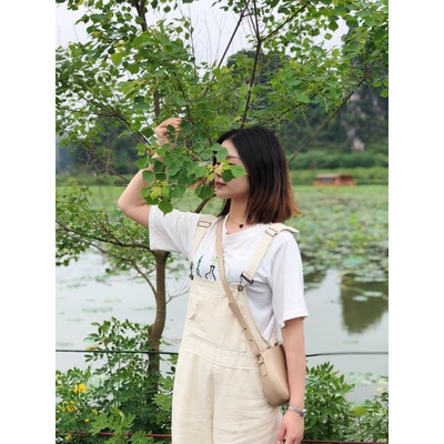 ORDER Quần yếm thô dài màu kem