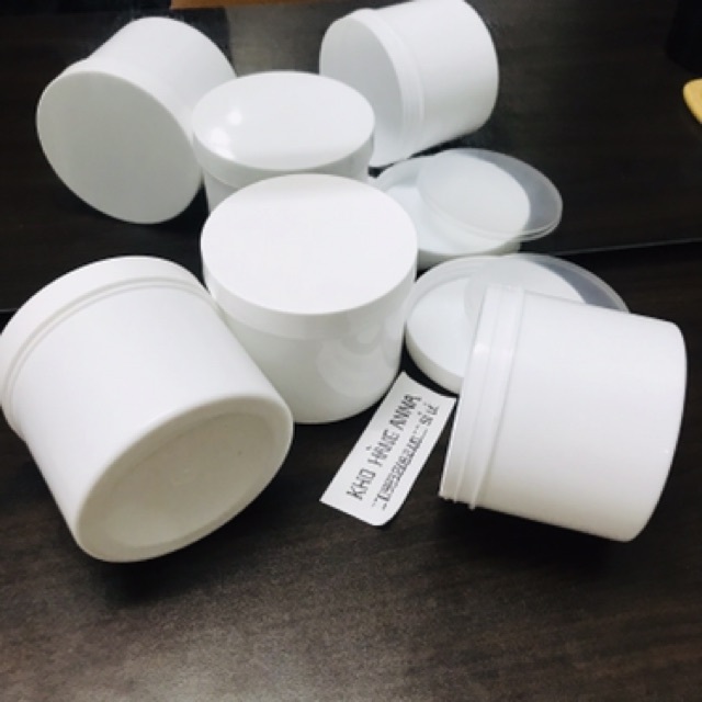 20 Hủ nhựa hấp dầu 500gr màu trắng /Màu trong suốt - hủ nhựa chiết kem - combo 20 hủ nhựa màu trắng sữa - chiêt mỹ phẩm