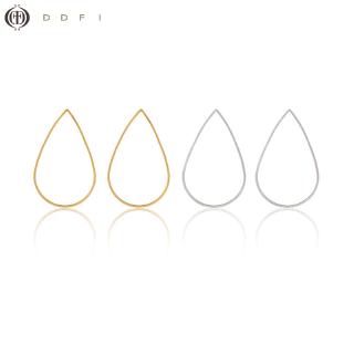 DDFI - Korea Anting Metal Advanced Oval Drop Shape Cool Style Silver/ Gold Earrings A5A05