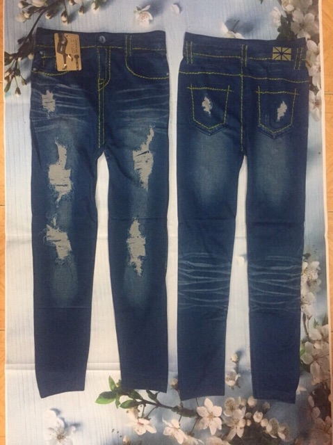 QUẦN LEGGING GIẢ JEAN IN(lướt qua xem thêm mẫu và hình thật)