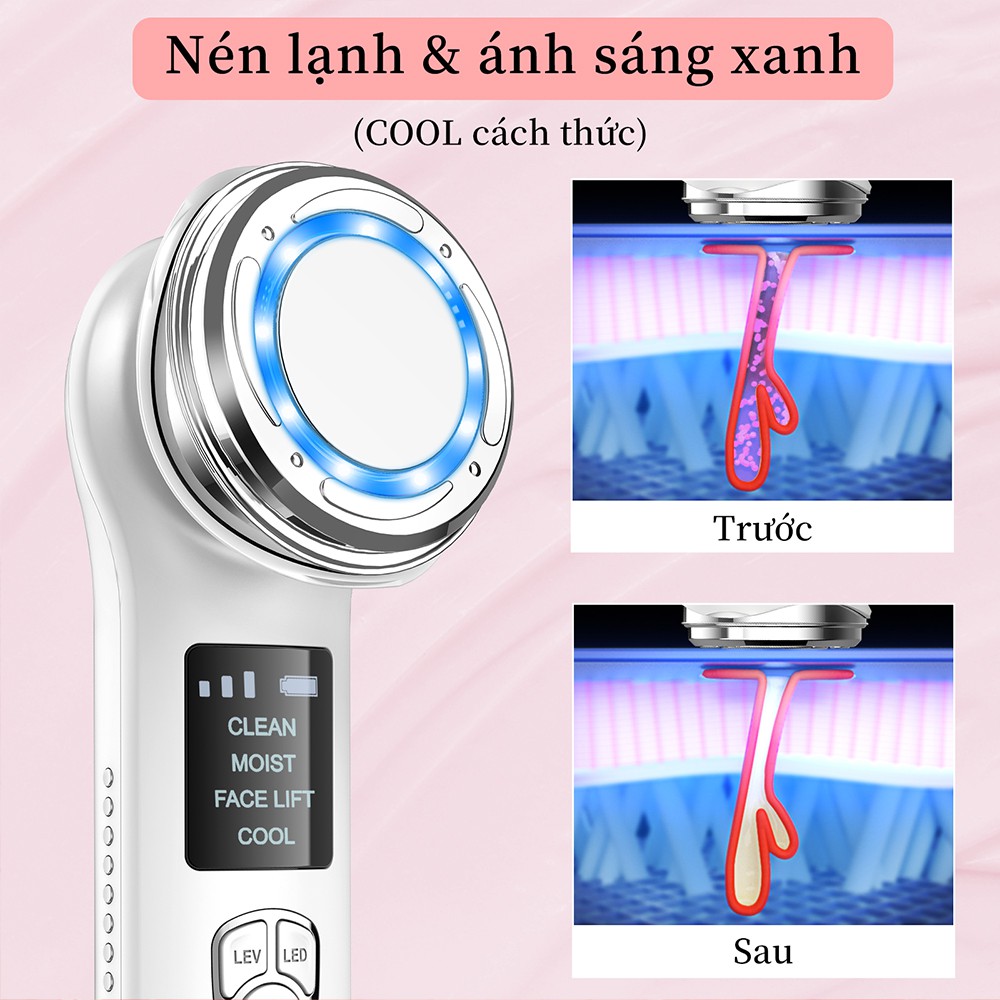 Máy mát xa mặt LED ANLAN D828 EMS 4 trong 1 chăm sóc da nâng cơ giảm nếp nhăn hiệu quả