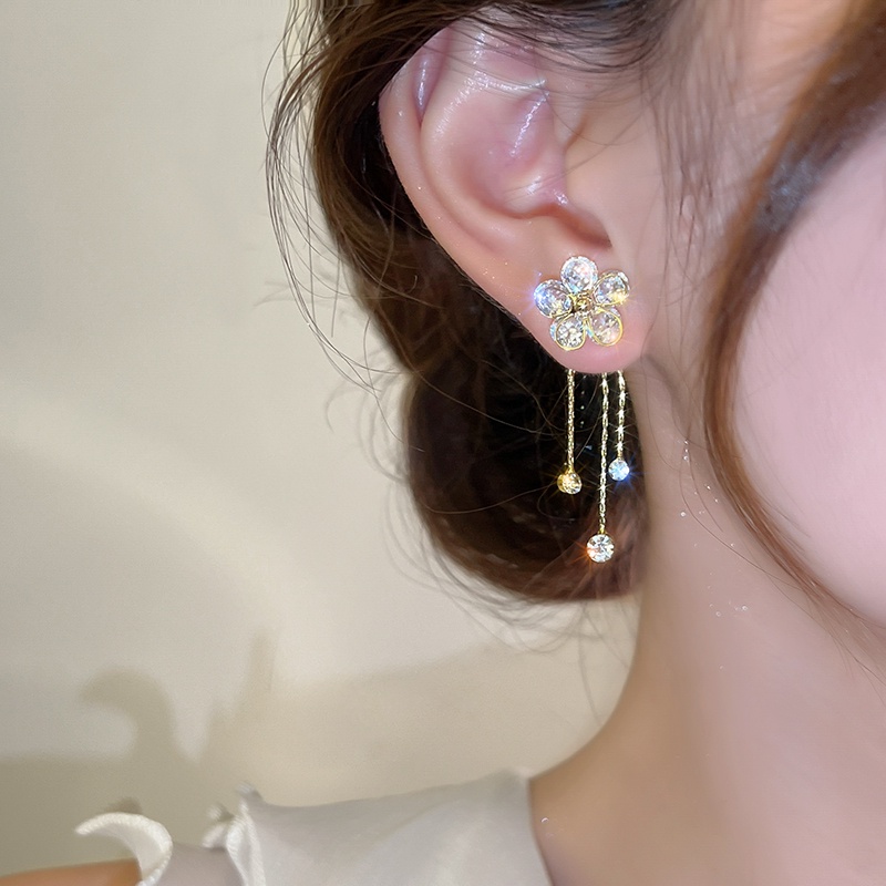 Bông Tai Hình Hoa Đính Ngọc Trai Thời Trang Hàn Quốc Dành Cho Nữ