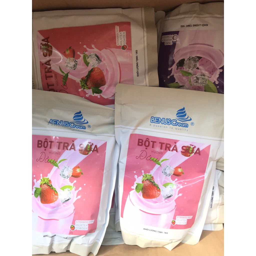 Bột Làm Trà Sữa Hương Vị Dâu cao cấp Benus