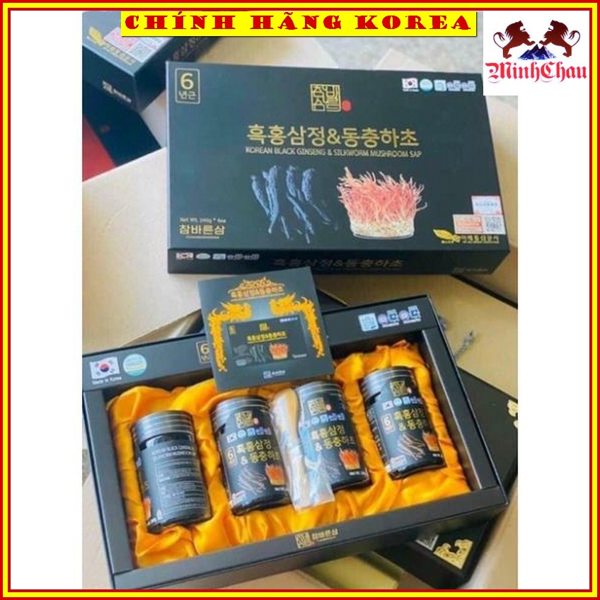 Cao hắc sâm Đông trùng hạ thảo dạng cô đặc, hộp 4 lọ - Tăng đề kháng, phòng ung thư, minhchau
