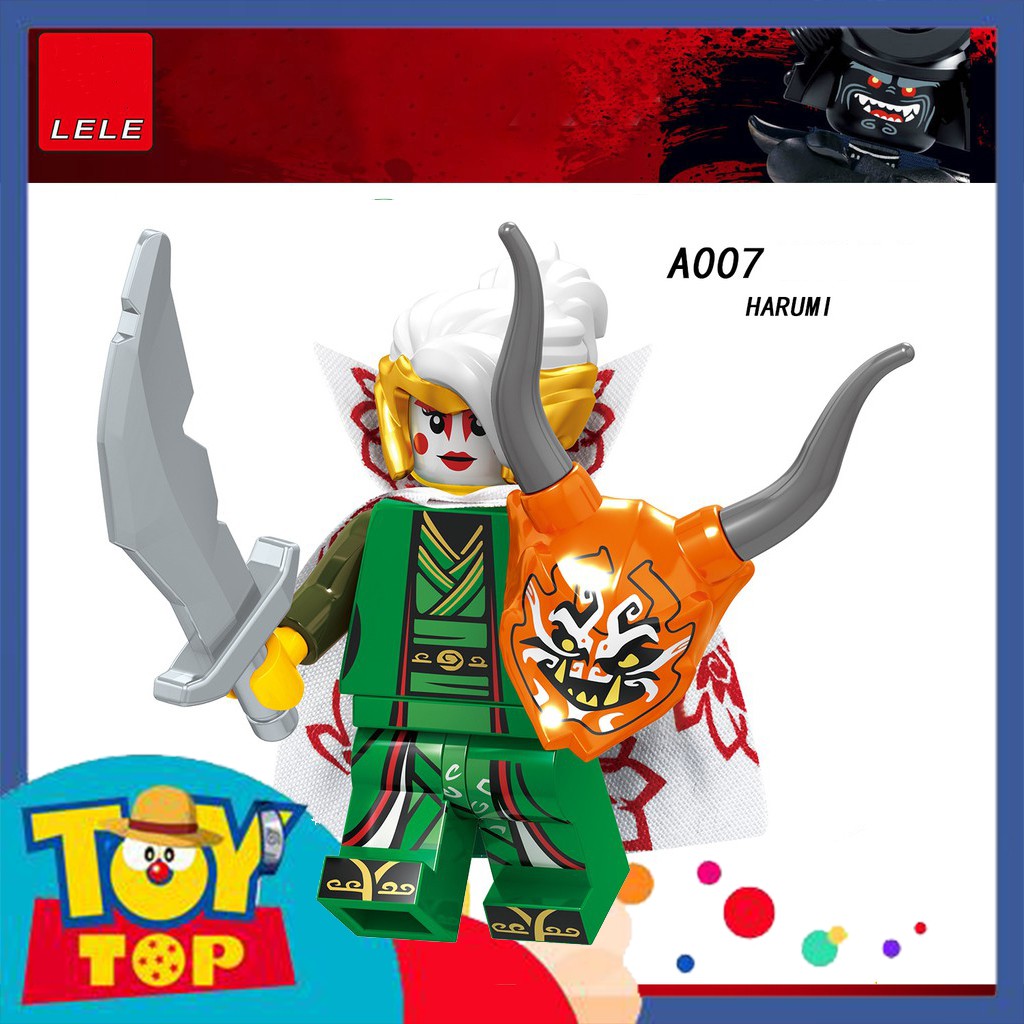 Đồ chơi lắp ráp mini ninja các mẫu Harumi Samurai X Lya Lloyd Jay Kai Zane Cole xếp hình Lele A001 - A008