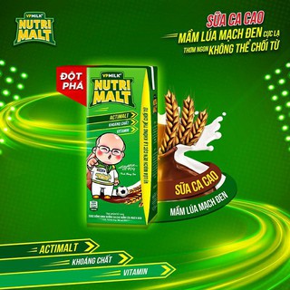 Sữa Ca Cao Mầm Lúa Mạch Đen – VPMilk Nutrimalt Hộp 180ml (Thùng 48 Hộp)