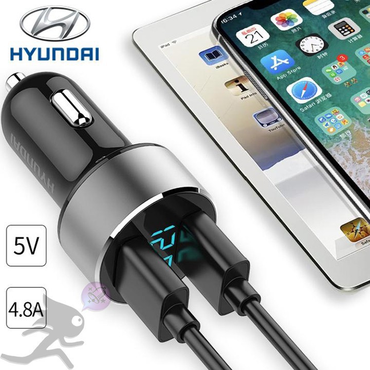 Tẩu sạc ô tô chia 2 cổng USB Hyundai nhỏ gọn