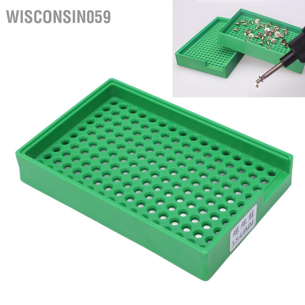 [Hàng Sẵn] Khay vít PP có rãnh lưu trữ 3,5-4,0mm 160 lỗ Tổ chức chống tĩnh điện cho công việc【Wisconsin059】