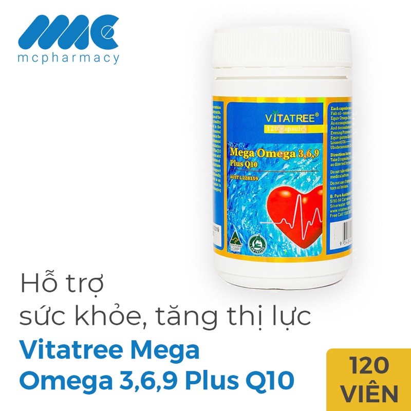 Vitatree Mega Omega 369 Plus Q10⚡ Omega 369 Nhập Khẩu Úc Cung Cấp Acid Béo - Chống Oxy Hóa - Bảo Vệ Tim Mạch