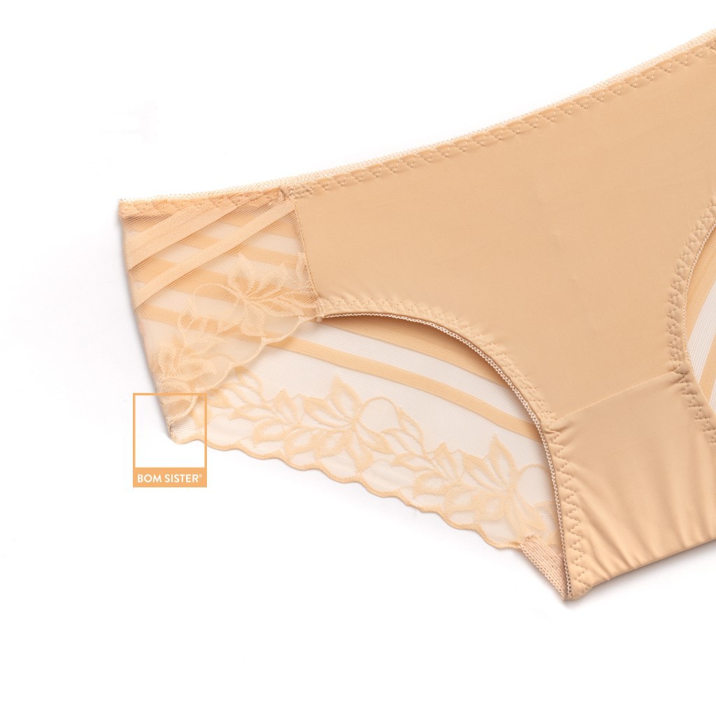 [Mã FAMALLT5 giảm 15% đơn 150k] Quần lót thun phối lưới màu trơn BOM SISTER Q204 | BigBuy360 - bigbuy360.vn