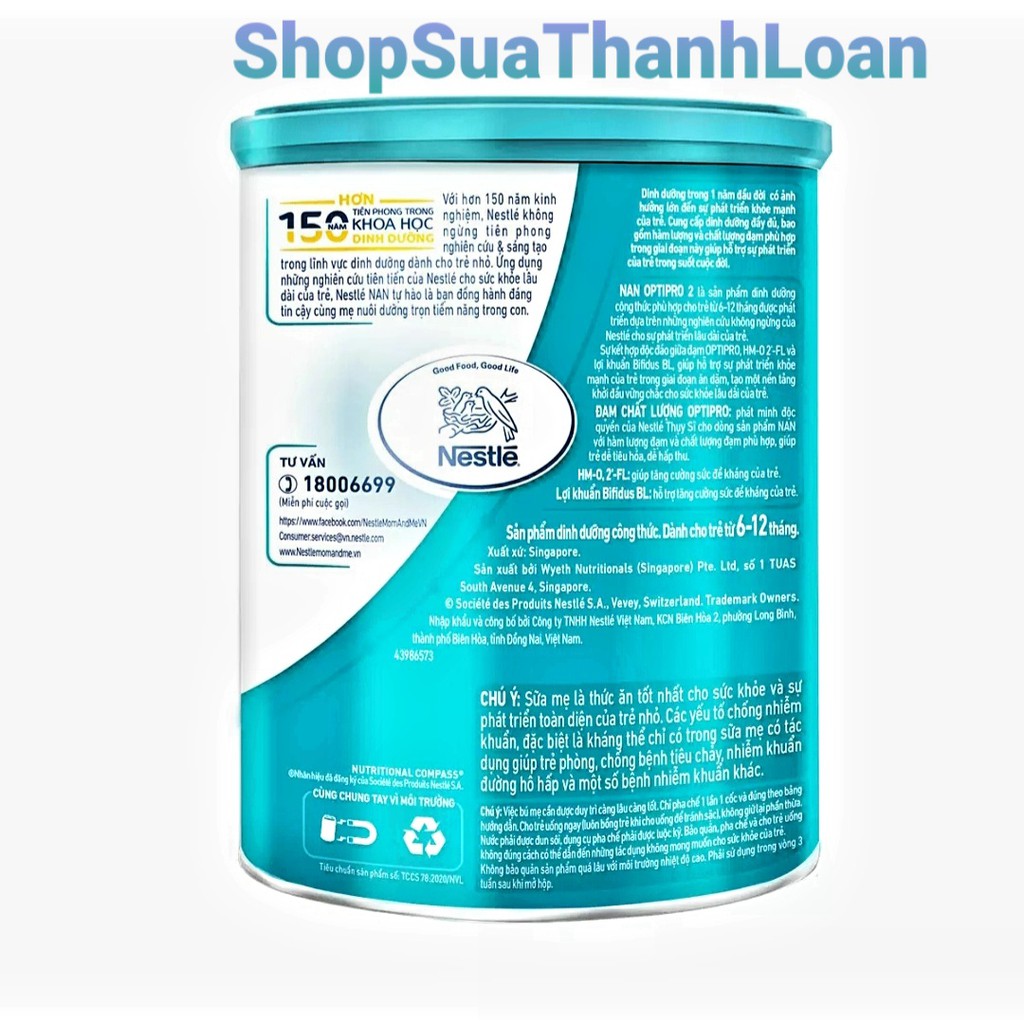 [HSD T12-2022] {mẫu mới} Sữa Bột Nestle NAN OPTI PRO 2 HMO – Hộp 900gr