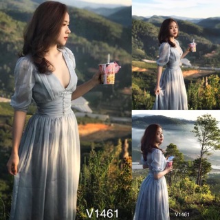 V1461 đầm thiết kế xinh ảnh shop tự chụp