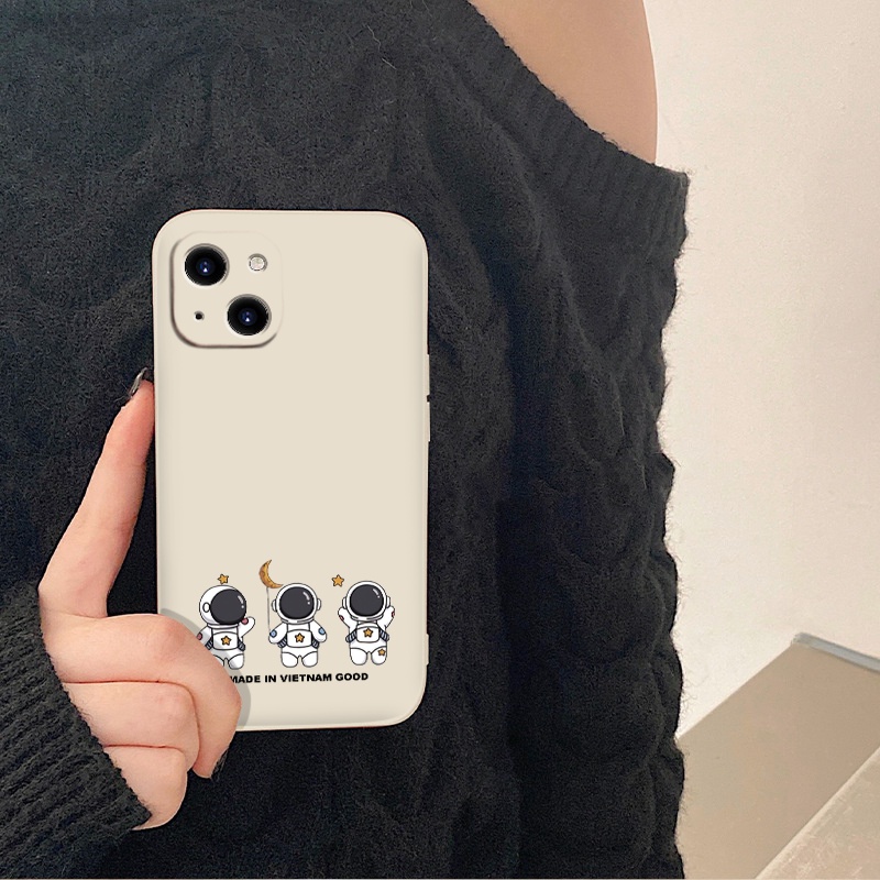 Ốp iphone - Ốp lưng iphone cạnh vuông Phi hành gia tí hon dành cho ip 6 đến 14promax - ng132