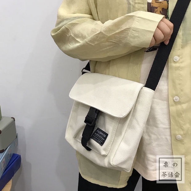 Túi Đeo Chéo Vải Canvas Phong Cách Retro Cá Tính Trẻ Trung