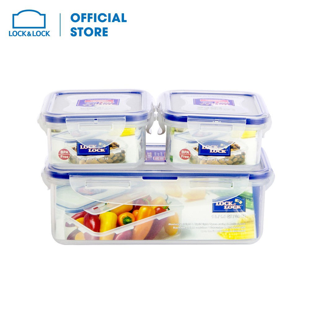 Bộ hộp đựng thực phẩm 6 hộp bảo quản thực phẩm Lock&lock