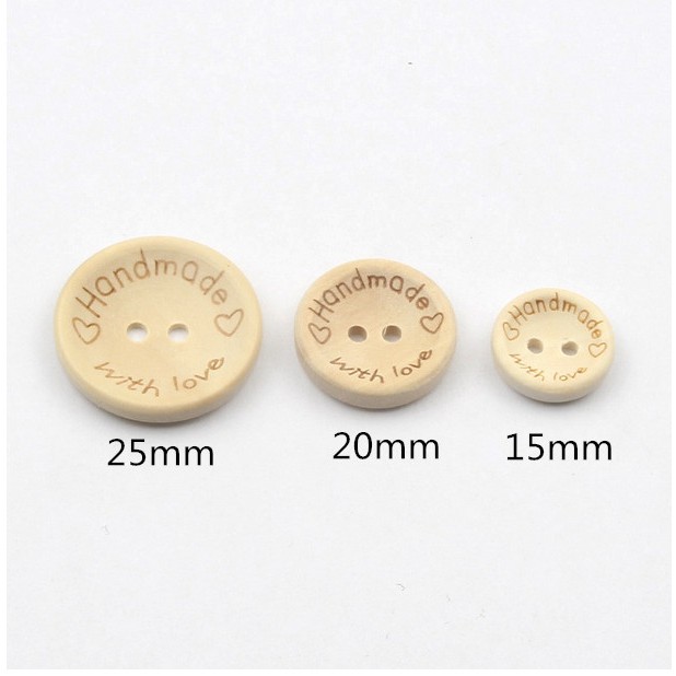 Set 20 nút gỗ hình chữ cái nhiều màu sắc