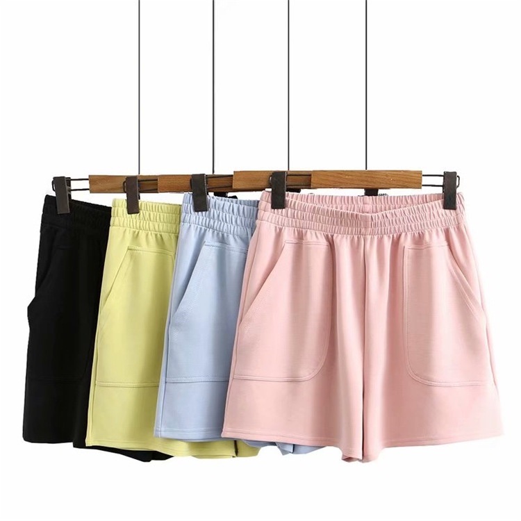 Quần Short Thể Thao Ống Rộng Lưng Cao Co Giãn Thời Trang Cho Nữ