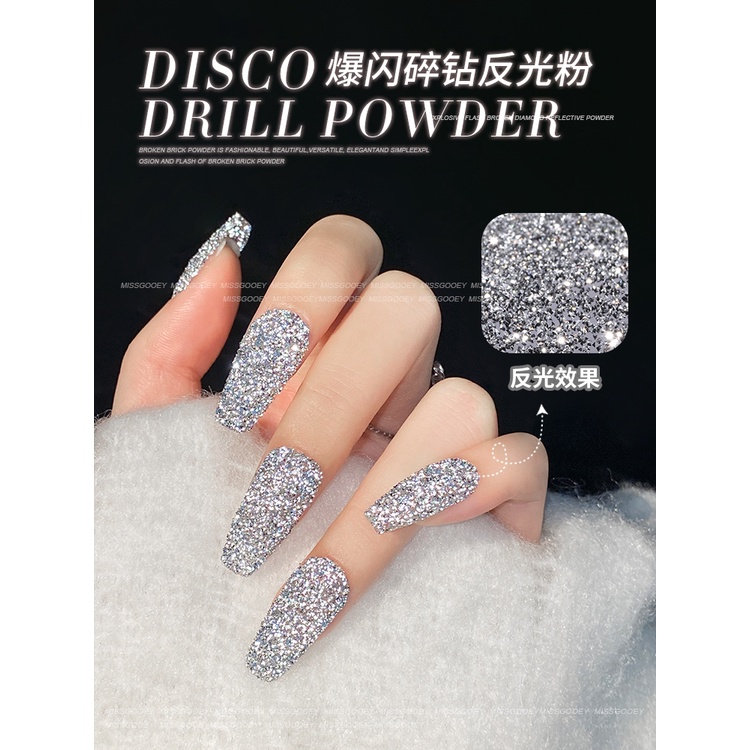 Đá Rắc Nail Màu Trắng Ánh 7 Màu AB Trang Trí Móng ANGELICA DRT DR7M