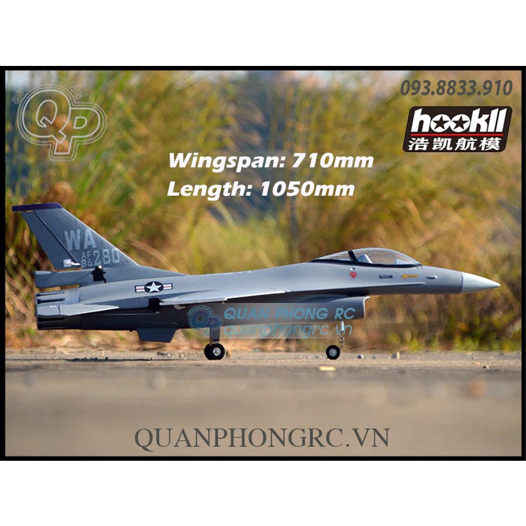 Máy Bay Hookll F16 Fighting Falcon 70mm EDF Wingspan 710mm Airplane PNP