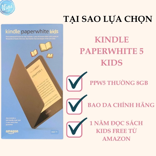 Máy đọc sách kindle paperwhite 5 bảo hành 1 năm tặng bao da gồm 2 phiên bản 8gb và 32gb