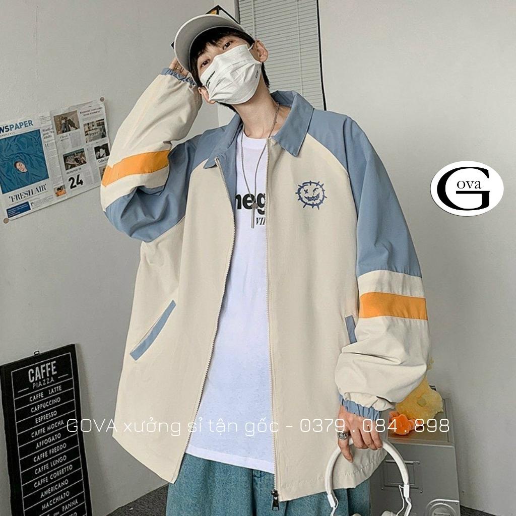 Áo Khoác Dù VIRUT CƯỜI 2 Lớp Form Rộng Nam Nữ Unisex, Áo Gió Bomber Bóng Chày Chống Nắng Ulzzang GOVA