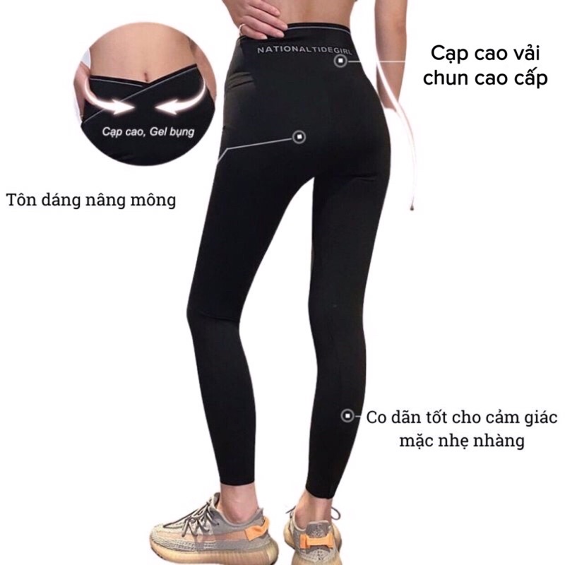 Quần legging nữ cạp cao [Hàng đẹp] quần leging cạp chéo gen bụng tôn dáng siêu hot