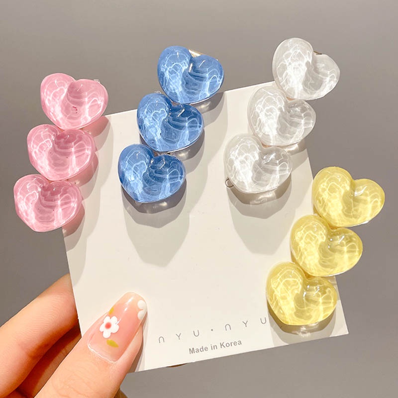 Kẹp Tóc Trong Suốt Hình Trái Tim Dễ Thương Cho Bé Gái