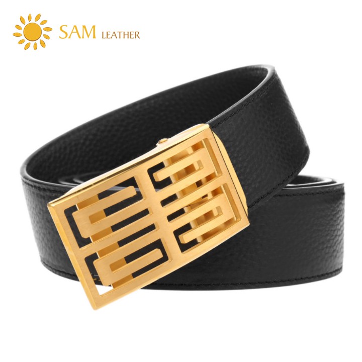 [SAM Leather] Dây Thắt Lưng Nam Da Bò Cao Cấp - Dây Nịt Nam SFDN022HV -Mặt Khóa Inox 316 Nguyên Khối & Da Bò,BH 12 Tháng