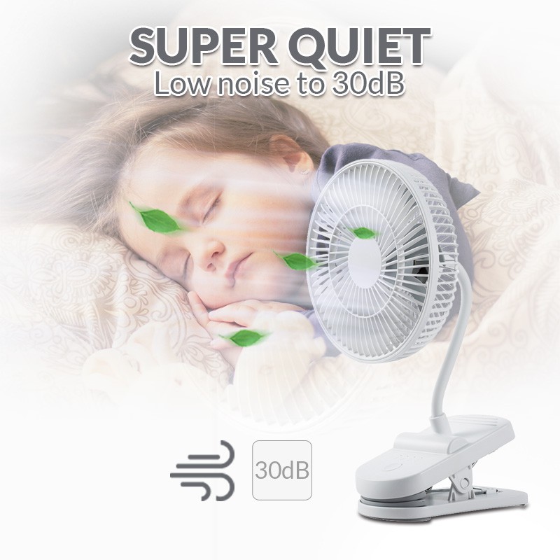 Kimviento 720° Quạt Cầm Tay Sạc Pin 4 Cánh Có Kẹp Tiện Dụng