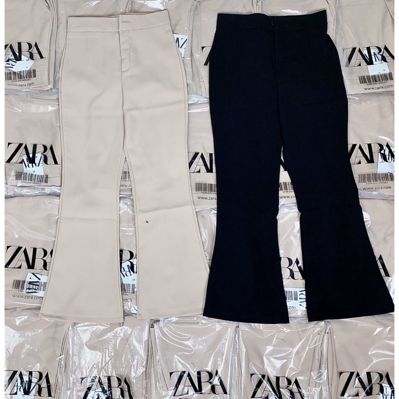 Quần ống loe chất tuyết mưa Quần dài gấu loe cạp cúc cao