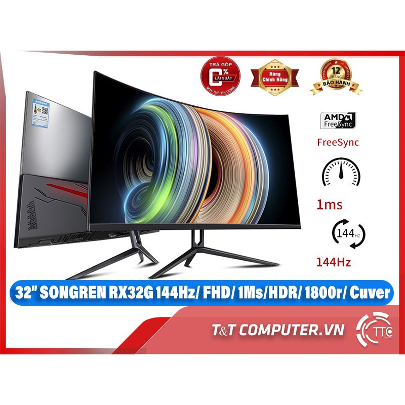 Màn Hình Gaming Songren 32 inch cong 144hz newbox 100%