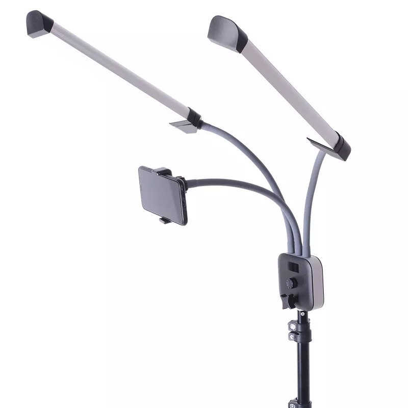 Đèn  quay Tiktok 2 râu DOUBLE ARM LED 3 màu LIVESTREAM chuyên dùng trong spa tattoo nối mi phun xăm trang điểm vlog