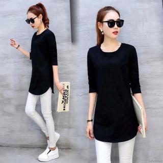 Áo thun tay dài cổ tròn thời trang cho nữ