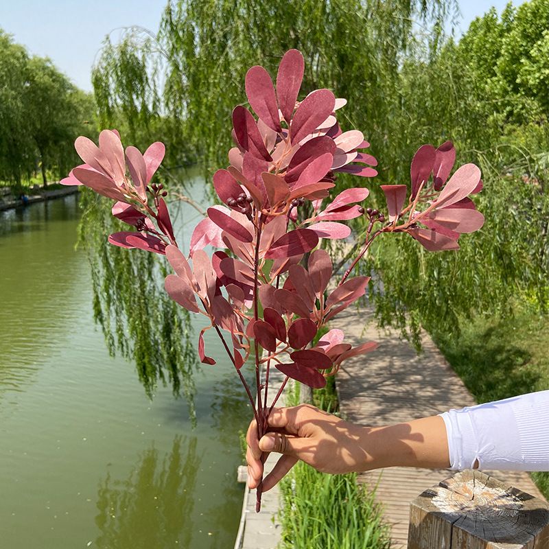 Hoa giả _ Cành lá điểm ô liu , dài 50cm trang trí nhà cửa