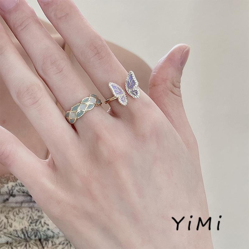 Nhẫn Hình Bướm Đính Ngọc Trai Nhân Tạo Thời Trang