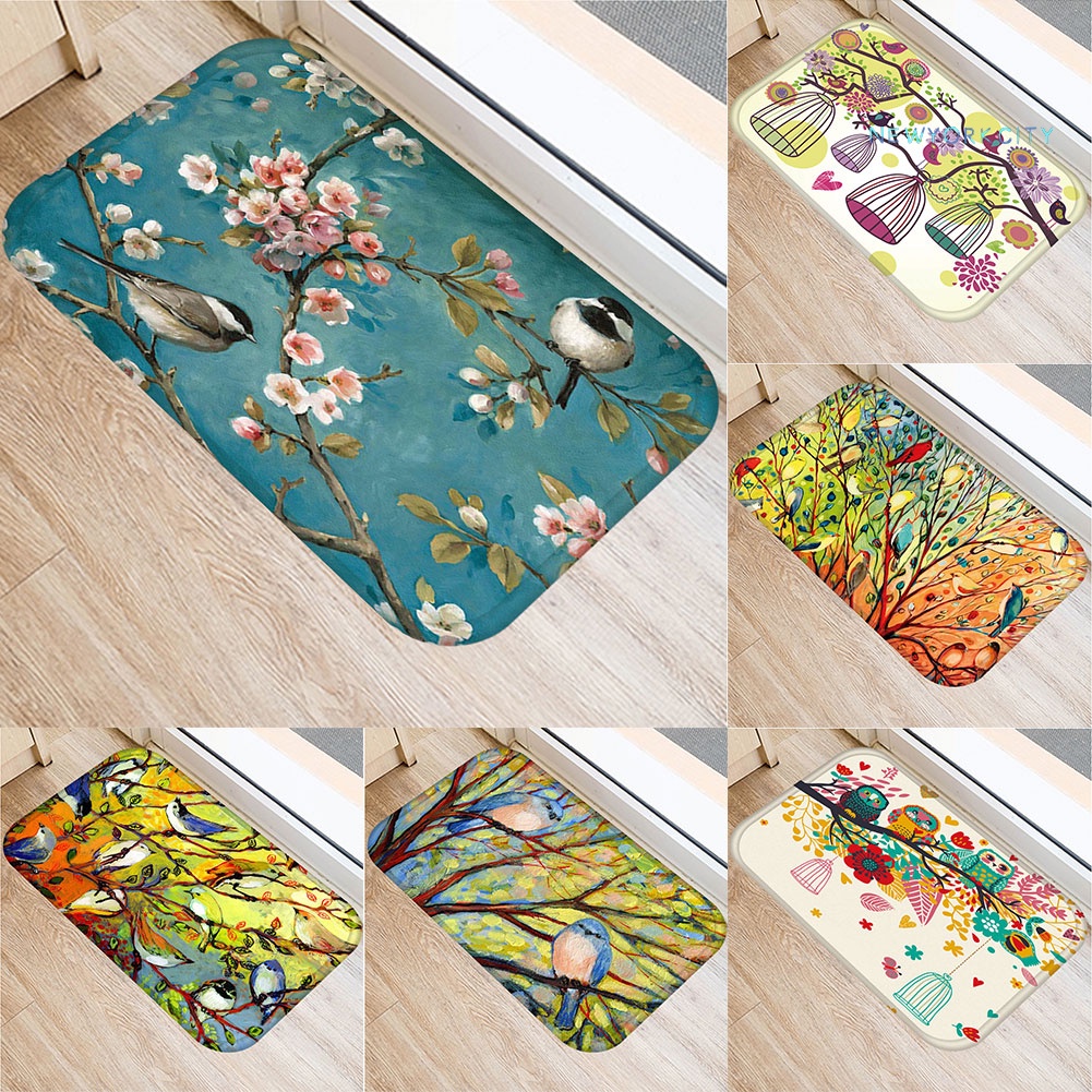 Thảm lót cửa chùi chân Chống Trượt Hình Cành Hoa
