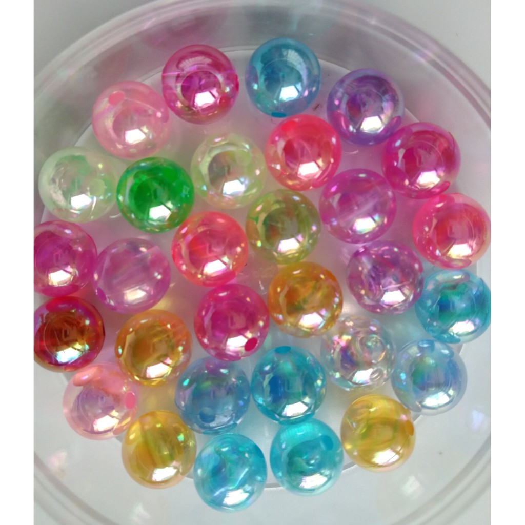 Chuỗi hạt tròn màu sắc cầu vồng 6mm 8mm 10mm dùng làm trang sức