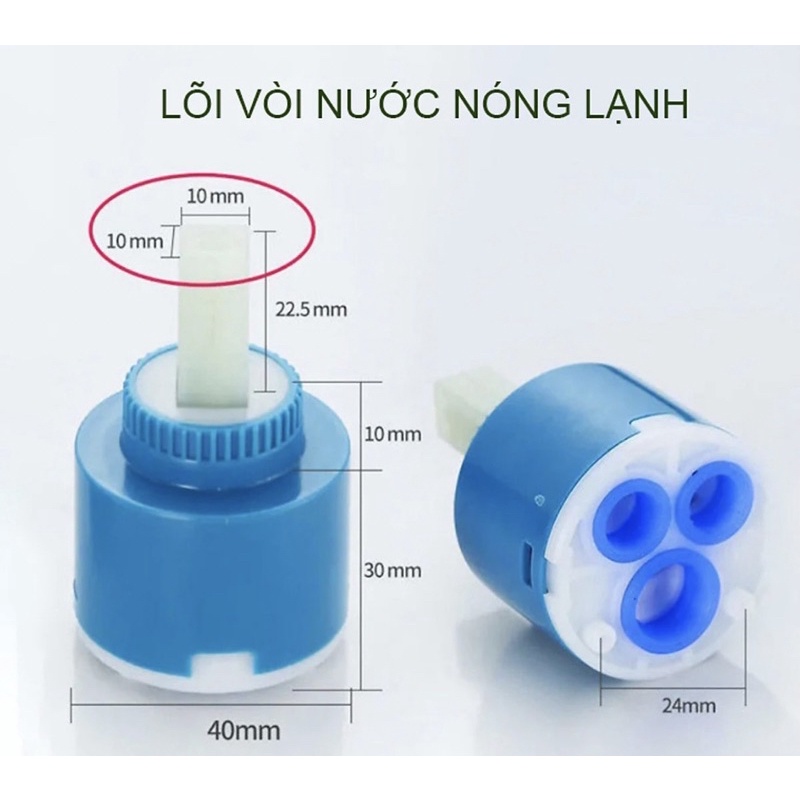 Lõi vòi nước nóng lạnh D40mm - Ruột vòi nước