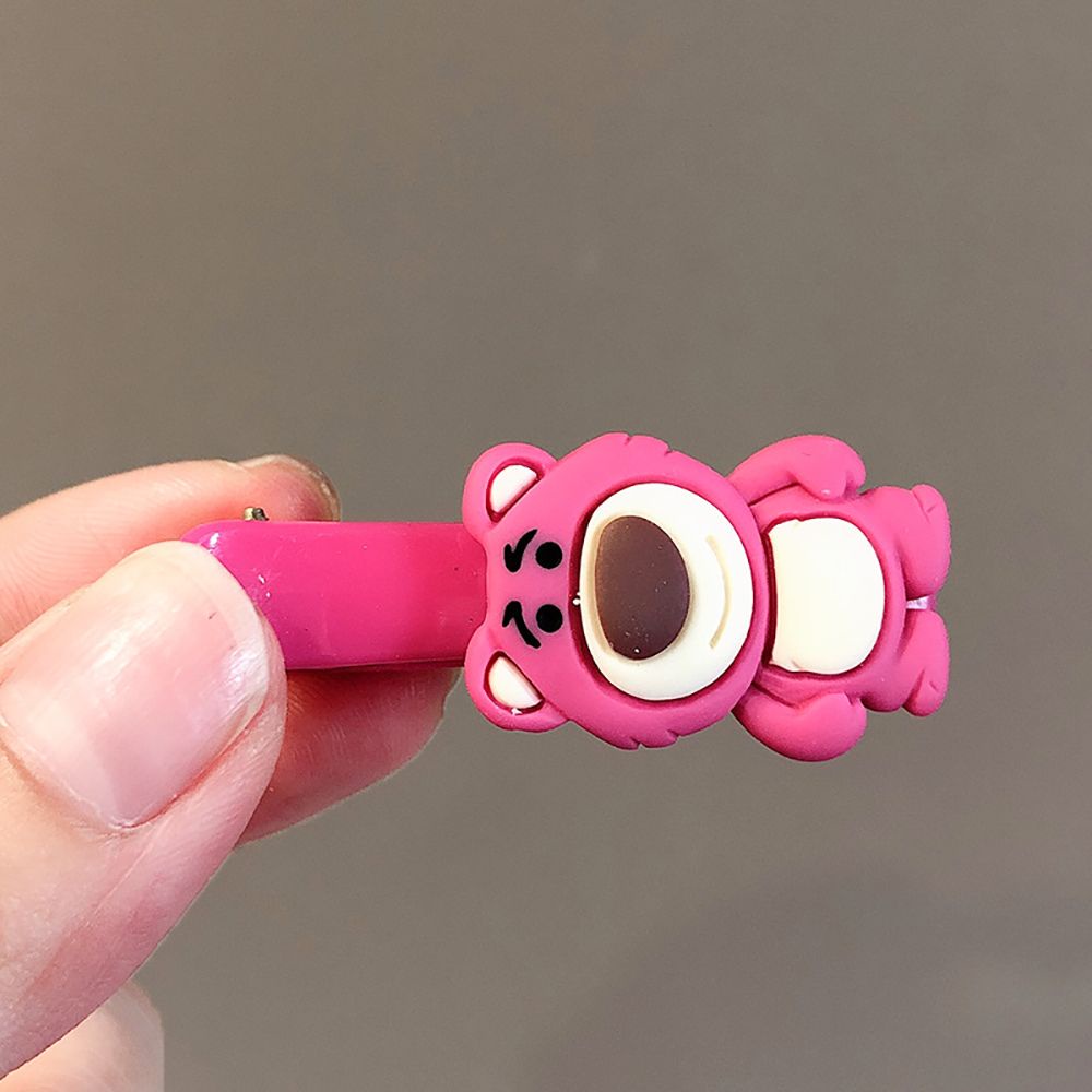 Kẹp tóc acrylic hình gấu dâu tây hoạt hình phong cách Hàn Quốc dễ thương cho nữ