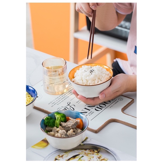 Bát cơm gia đình, chén ăn cơm 6 thành viên ngộ nghĩnh đáng yêu, bát sứ gia đình quà tặng ý nghĩa