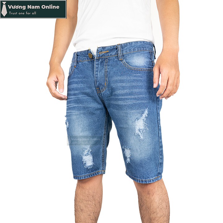 [Mã FATREND5 giảm đến 30k đơn 99k] Quần short jean nam chất bò ngắn cao cấp rách xước VN57G | BigBuy360 - bigbuy360.vn