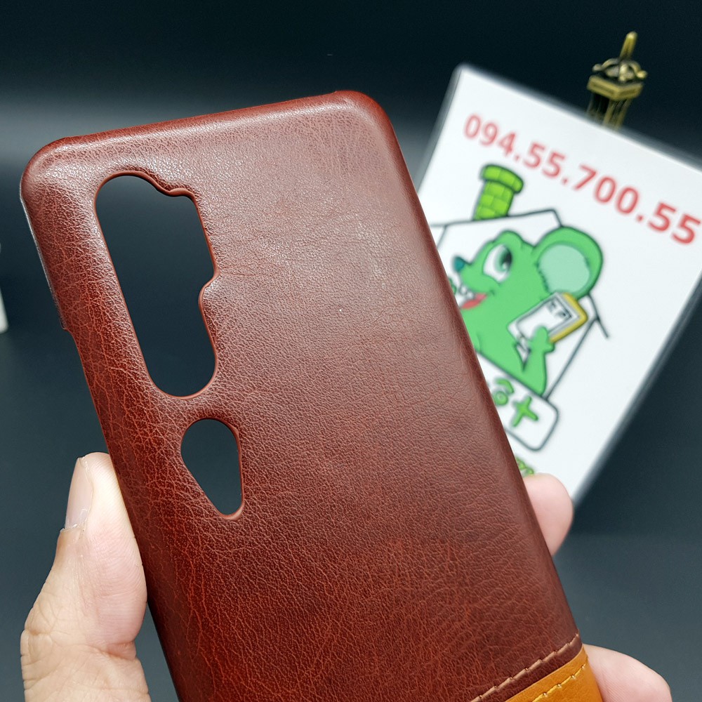 [Cao Cấp] Ốp Lưng Xiaomi Mi Note 10/ Note 10 Pro/ CC9 Pro Da PU Phối 2 Màu Sọc Chỉ