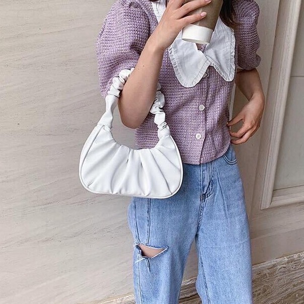 [Mã FAMAYWA2 giảm 10K đơn 50K] Túi Kẹp Nách Quai Nhún Trắng (Hàng Đặt Trước Về Sau 7 Ngày) | BigBuy360 - bigbuy360.vn