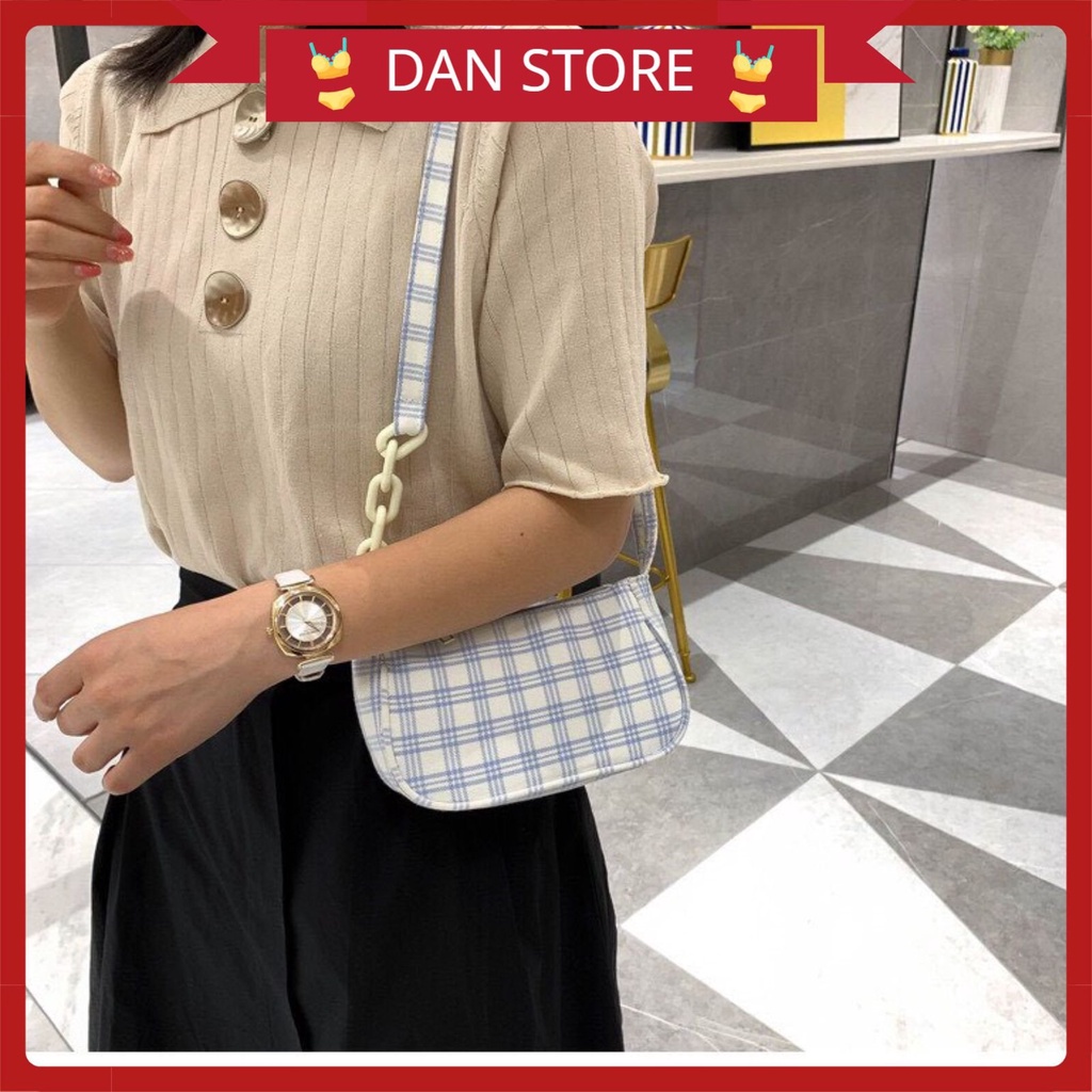 Túi Xách NữTặng Quà Túi Xách Mini Da Pu cao cấp phối kẻ điệu đà thời trang cao cấp MÃ 7608