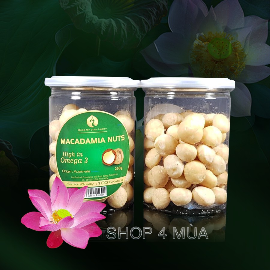 Hạt macca Úc tách vỏ hộp 250gr. mắc ca đã bóc vỏ. Maccadamia hạt dinh dưỡng tốt cho mẹ bầu vài thai nhi