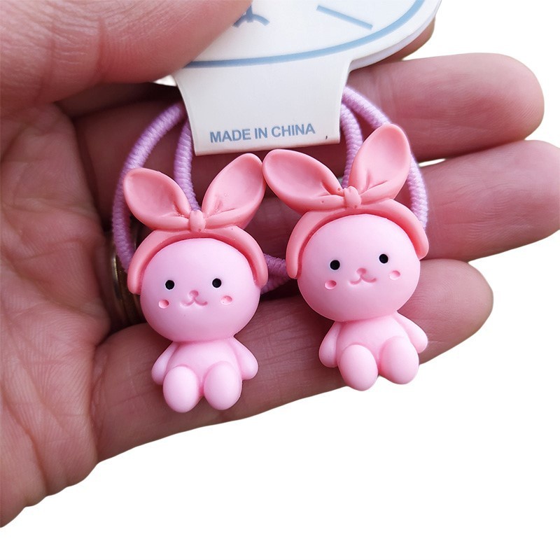 Set 2 Dây Cột Tóc Co Giãn Hình Thú Dễ Thương Cho Bé Gái
