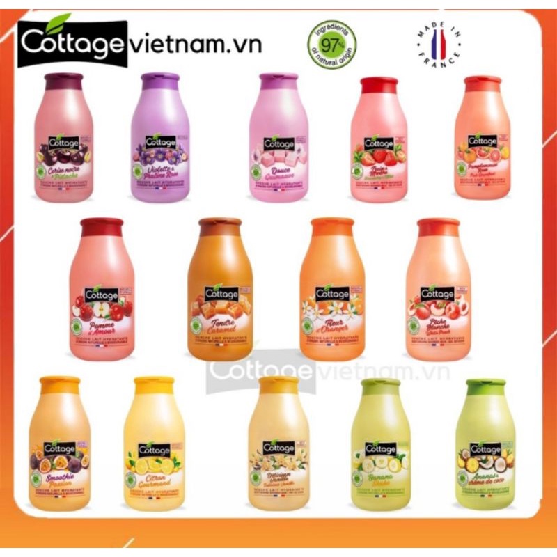 CHAI NHỎ 250ML -SỮA TẮM COTTAGE CHÍNH HÃNG CỦA PHÁP❤❤