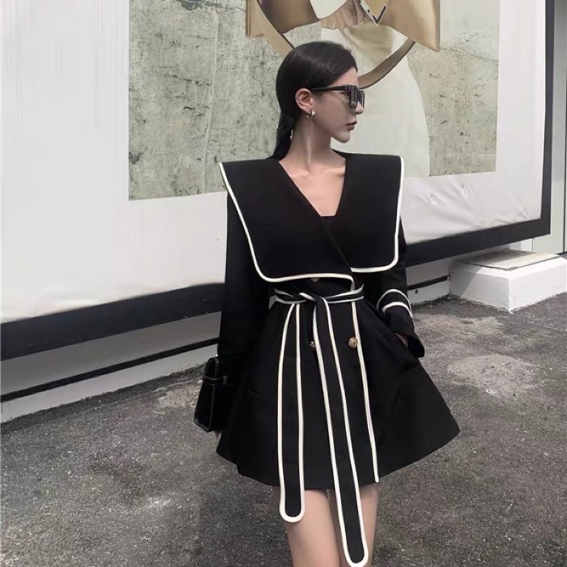 [Ảnh thật] Áo Khoác Vai Măng Tô Vai Thuỷ Thủ Hàn Quốc | BigBuy360 - bigbuy360.vn