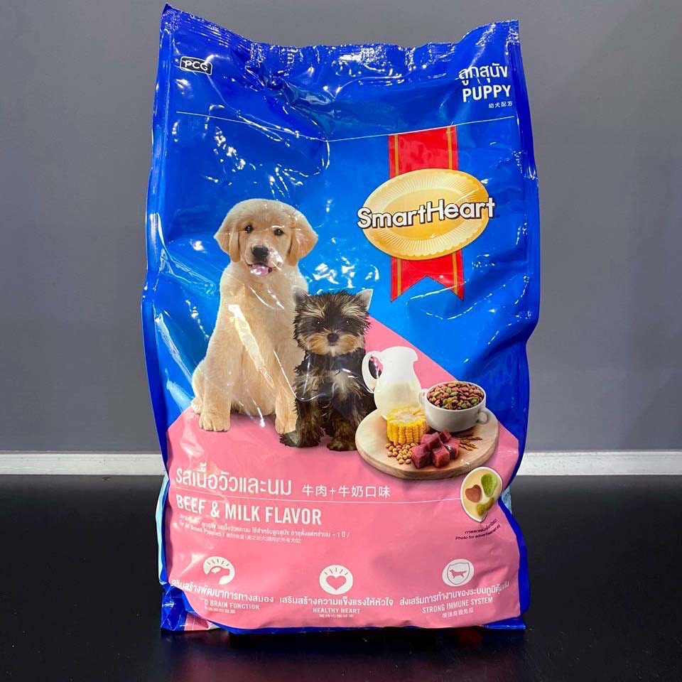 Thức ăn cho chó Smartheart chó con dạng hạt Puppy 400g Vị Bò Và Sữa - ZIPPOPETSHOP